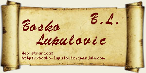 Boško Lupulović vizit kartica